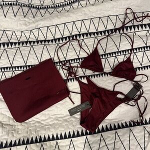 Triangl Swimwear Vinca - Burgundy NWT Size Small